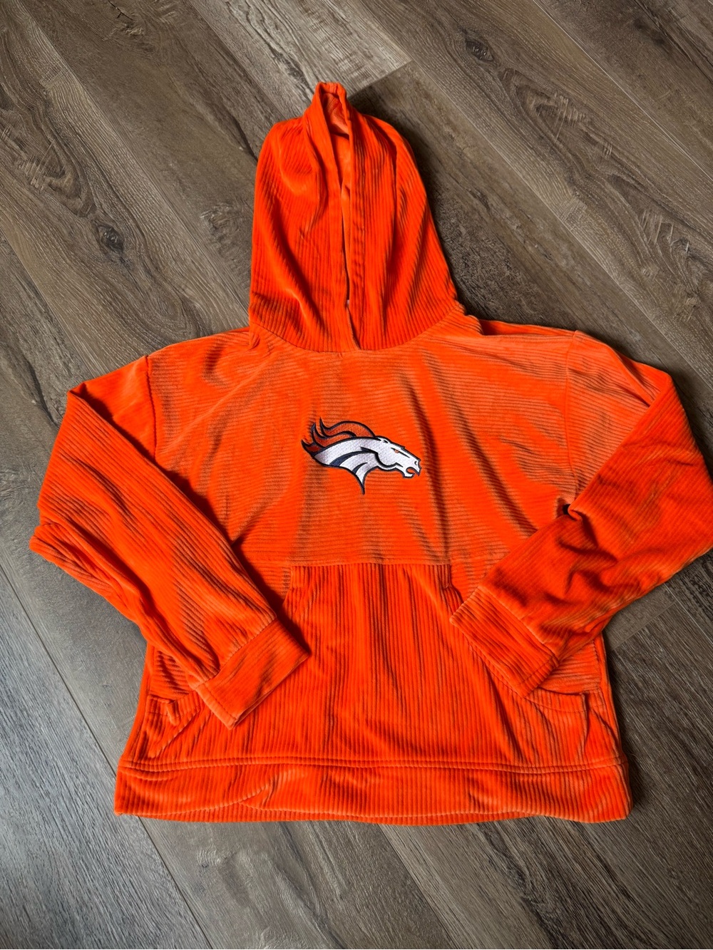 NFL Denver Broncos Orange Pullover Hoodie with Denver Broncos Logo